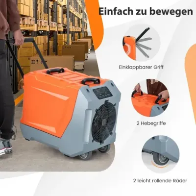 Elektrický odvlhčovač s vypouštěcí hadicí 85L/T stavební sušička Komerční odvlhčovač oranžový
