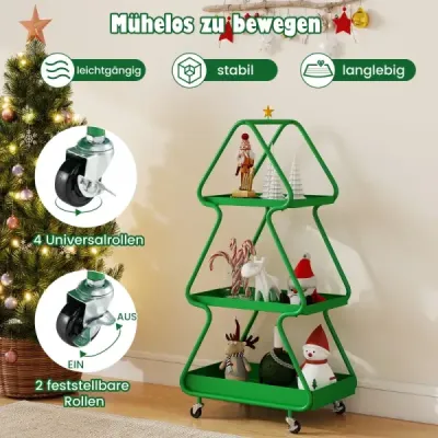 3-patrový servírovací vozík ve vánočním stromku-od vozíku s hvězdou Kuchyňský vozík na kolečkách