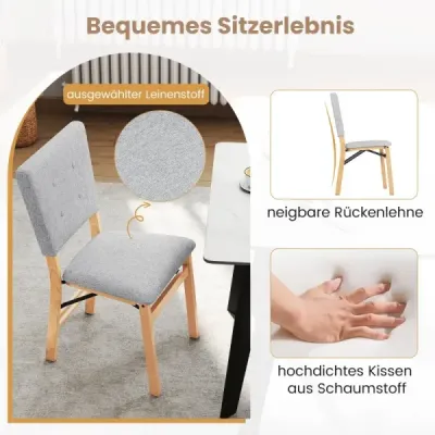 Sada 2 skládacích jídelních židlí bez područek s čalouněným sedákem šedé barvy