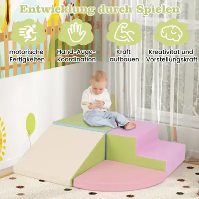 Pěnová hrací sada pro lezení a plazení pro miminka Měkká stavební sada hraček pro batolata Zelená barva