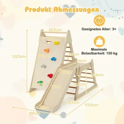 Šplhací žebřík a lezecká stěna a skluzavka 3 v 1 Krytá prolézačka pro šplhání a klouzání Příroda