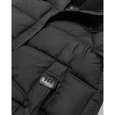 Oversize péřová dámská zimní bunda s kapucí černá MODA60713
