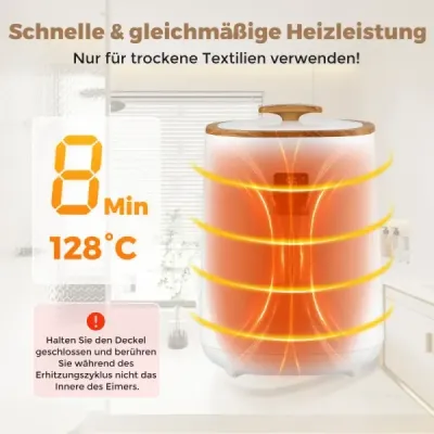 Kbelíkový ohřívač ručníků do koupelny 18 L velký stropní ohřívač s LED displejem Bílý