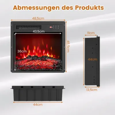 18" elektrická krbová vložka 750W/1500W elektrický krb s dálkovým ovládáním vestavěný krb