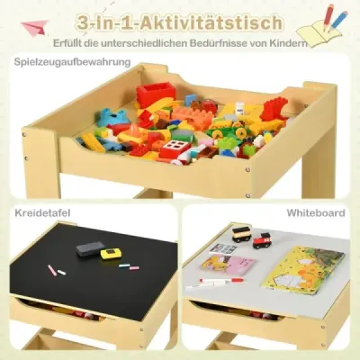 Dětský stůl se 2 židlemi multifunkční stůl pro aktivity s oboustranně odnímatelnou deskou Žlutý