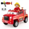 Dětské elektrické auto s vodní pistolí a dálkovým ovládáním, 12V elektrické hasičské auto
