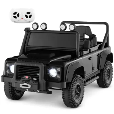 Elektrické auto Land Rover Defender pro děti s dálkovým ovládáním od rodičů, černé