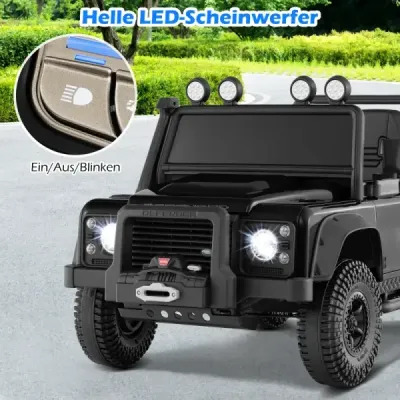 Elektrické auto Land Rover Defender pro děti s dálkovým ovládáním od rodičů, černé