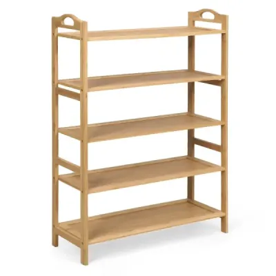 Bambus Schuhregal mit 5 Ebenen Schuhablage für 15 Paar Schuhe Schuhständer Schuh-Organizer