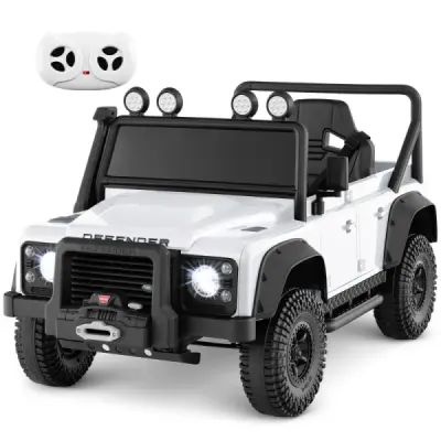 Elektrické auto Land Rover Defender pro děti s dálkovým ovládáním od rodičů, bílé