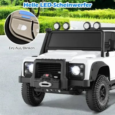 Elektrické auto Land Rover Defender pro děti s dálkovým ovládáním od rodičů, bílé
