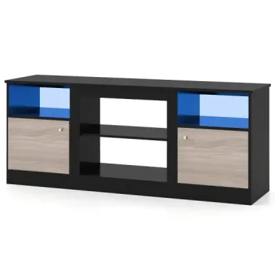 TV stolek s LED osvětlením pro 65" televizory. TV stolek s nastavitelnou policí.