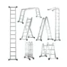 Víceúčelový žebřík 7 v 1 z hliníku, lešenářský žebřík, nosnost až 150 kg, 370,5 cm, stříbrná