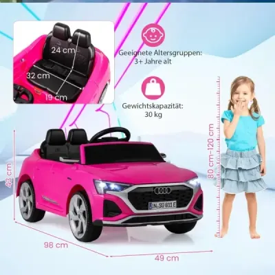 Licencované Audi SQ8 dětské auto 12V elektrické vozidlo s dálkovým ovládáním růžové