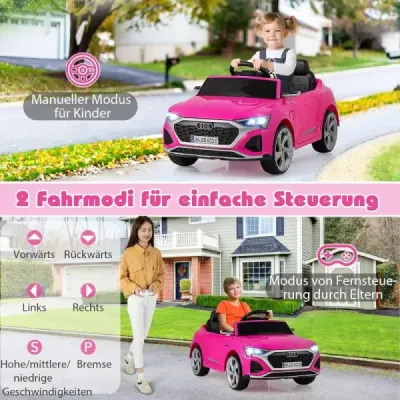 Licencované Audi SQ8 dětské auto 12V elektrické vozidlo s dálkovým ovládáním růžové