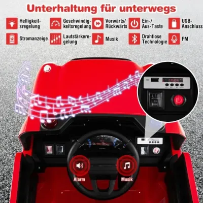 Dětské elektrické auto s vodní pistolí a dálkovým ovládáním, 12V elektrické hasičské auto