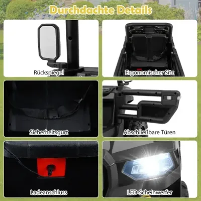Dětské elektrické auto s elektrickým sklápěcím nákladním vozem a dálkovým ovládáním 12V dětské auto dětské vozidlo černé
