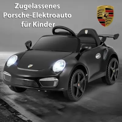12V dětské elektrické auto s dálkovým ovládáním a pozvolným startem, licencované elektromobily Porsche, černé
