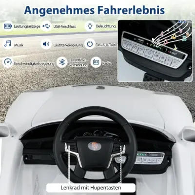 12V dětské elektrické auto s dálkovým ovládáním a pozvolným startem, licencované elektrické vozidlo Porsche, bílé