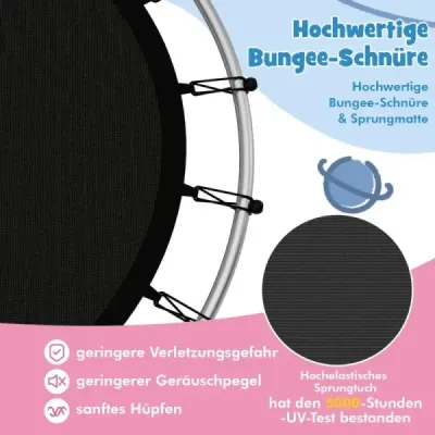 Ø165cm zahradní trampolína s bezpečnostní sítí Trampolína do 135KG s nosností pro děti od 3 let Macaron