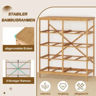 Komoda s 8 vyjímatelnými látkovými zásuvkami a bambusovým rámem, komoda se zásuvkami