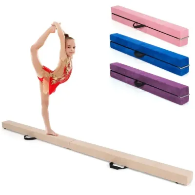 2,1m kladina na gymnastiku, trénink, skládací, odolná, fitness, hnědá