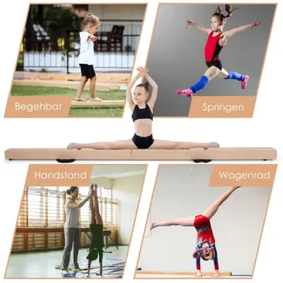 2,1m kladina na gymnastiku, trénink, skládací, odolná, fitness, hnědá