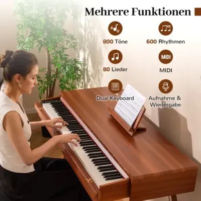 88klávesové piano s kladívkovou mechanikou a digitálním push-pull zásuvkou
