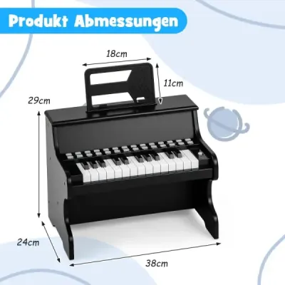 25klávesové mini digitální piano pro děti, elektrické piano s nastavitelnou rychlostí, černé