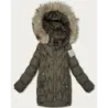 Dámská zimní bunda s kapucní, MODA0564 khaki