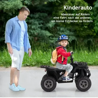 6V dětská elektrická čtyřkolka s funkcí jízdy vpřed a vzad, dětská čtyřkolka, elektrické auto, černé