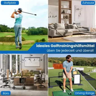 Golfový švihový trenažér s protiskluzovou rukojetí, golfová tréninková pomůcka, zahřívací zařízení, černá