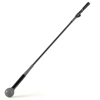 Golfová tréninková pomůcka pro trénink švihu 100 cm se zátěžovou hlavou pro rytmus úchopu flexibilitu rovnováhu šedá