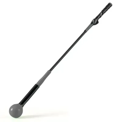Golfová tréninková pomůcka 80 cm se zátěžovou hlavou pro rytmus úchopu flexibilitu rovnováhu šedá