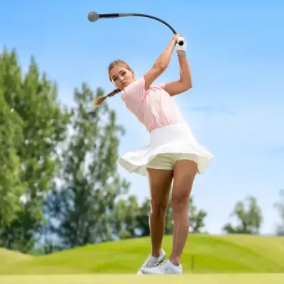 Golfová tréninková pomůcka 80 cm se zátěžovou hlavou pro rytmus úchopu flexibilitu rovnováhu šedá