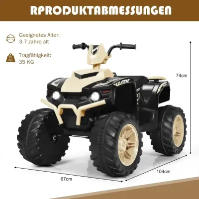 12V elektrická dětská čtyřkolka se světlometem Mini elektrická čtyřkolka s hudbou a klaksonem Dětské auto žluté barvy