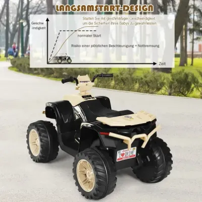 12V elektrická dětská čtyřkolka se světlometem Mini elektrická čtyřkolka s hudbou a klaksonem Dětské auto žluté barvy