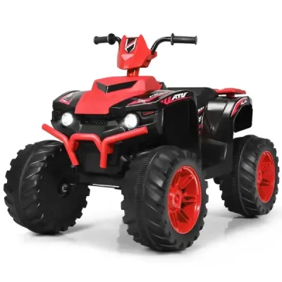12V elektrická dětská čtyřkolka se světlometem Mini elektrická čtyřkolka s hudbou a klaksonem   pro děti od 3 let Červená barva