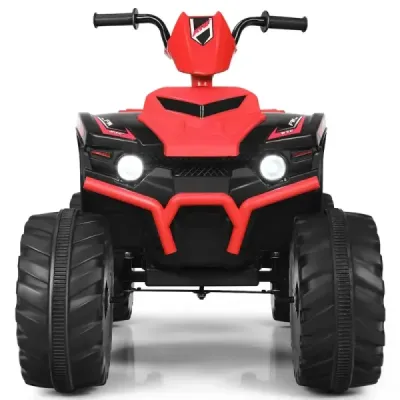 12V elektrická dětská čtyřkolka se světlometem Mini elektrická čtyřkolka s hudbou a klaksonem   pro děti od 3 let Červená barva