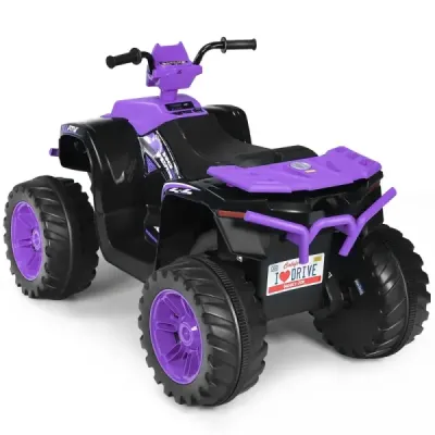 12V elektrická dětská čtyřkolka se světlometem Mini elektrická čtyřkolka s hudbou a klaksonem Fialová barva