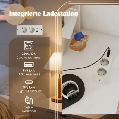 Rohový toaletní stolek se stoličkou a LED osvětlením a nabíjecí stanicí Rohový toaletní stolek Kosmetický stolek