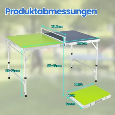120 x 76 cm přenosný stůl na stolní tenis skládací mini set na stolní tenis pro děti a dospělé se síťkou