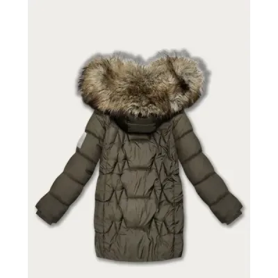 Dámská zimní bunda s kapucní, MODA0564 khaki