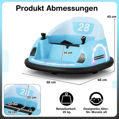 Autíčko pro batolata 12V elektrické 360° otáčecí autíčko s dálkovým ovládáním Modré
