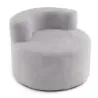 Jednolůžková pohovka ve tvaru měsíce s výplní z měkkého plyšového rouna a zakřiveným opěradlem křesla beanbag šedá