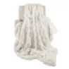 Luxusní deka z umělé kožešiny Fluffy Plush Rabbit Fur Bubble Blanket Beige 153 x 203 cm
