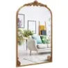 Nástěnné zrcadlo Golden tradiční vintage barokní zrcadlo s kovovým rámem starožitné obloukové zrcadlo 90 cm x 61 cm