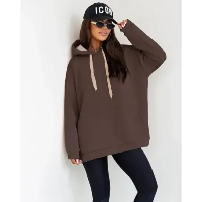 Silná dámská klokaní mikina čokoládová MODA82131