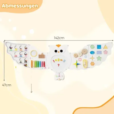 11 v 1 Busy Board Baby Owls Activity Wall s panely Montessori dřevěné hračky Vzdělávací hračky