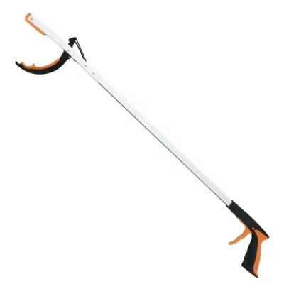 Extra dlouhý 88 cm zahradní drapák a tyč na sběr odpadků Lehký hliníkový drápek Stříbrný